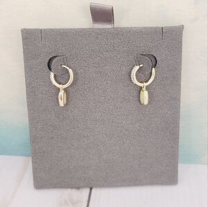 Kendra Scott Nellie Diamond Huggies Opal